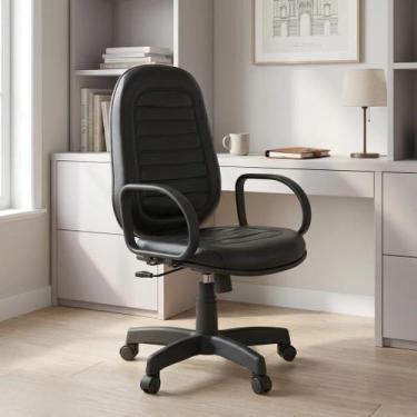 Imagem de Cadeira de Escritório Presidente Giratória com Braços Ergonômica NR17 