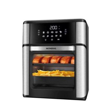Imagem de Fritadeira Air Fryer Forno Oven 12l Mondial Inox Preto 2000W AFON-12L-