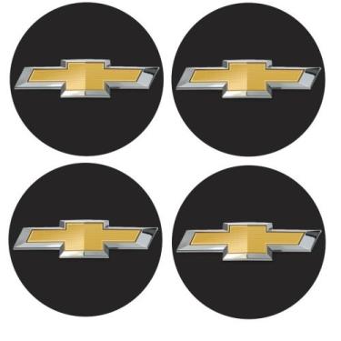 Imagem de Jogo com 4 Emblemas Botons Adesivos Resinados 48mm Carro Calotas Rodas