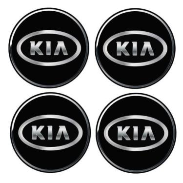 Imagem de Jogo com 4 Emblemas Botons Adesivos Resinados 48mm Carro Calotas Rodas