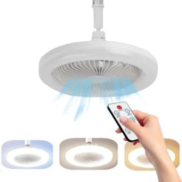 Imagem de Ventilador de teto e lâmpada luminária Bivolt 2 em 1 com controle remo