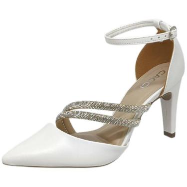 Imagem de Sapato Feminino Scarpin Salto Fino Strass Elegante Cacci