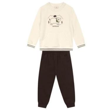 Imagem de Conjunto infantil menino em moletom de ursinho Brandili-Masculino