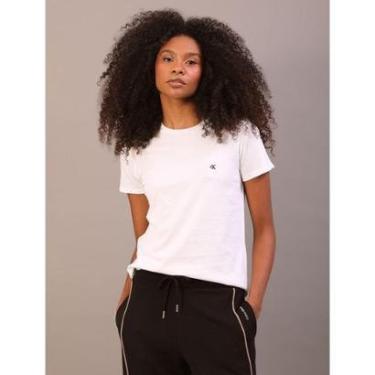 Imagem de Camiseta Feminina Logo Bordado Calvin Klein Jeans - Branco 2-Feminino