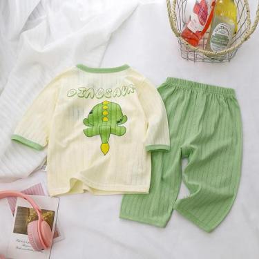 Imagem de Conjuntos De Pijamas De Algodão Para Bebês Com Manga Longa, Roupas De 