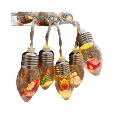 Imagem de Cordão De Luzes LED Com 10/20 Lâmpadas Globo, Enfeites De Neve Para De