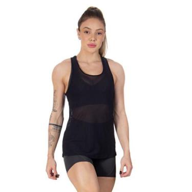 Imagem de Regata Nadador Feminina Essential Branca Preta - Alasca, Preto, G, Fem