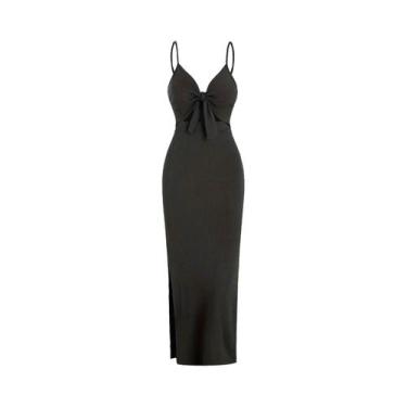 Imagem de Vestido De Malha Sem Mangas Para Mulheres, Sexy, Costas Descobertas, S