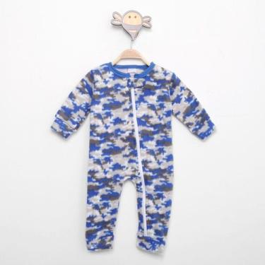 Imagem de Macacão Pijama Bebê Candy Kids Soft Fleece Masculino, Marinho, Cinza, 