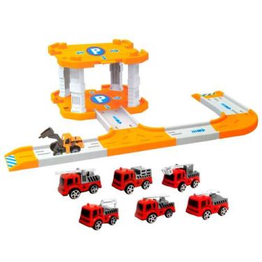 Imagem de Estacionamento de Brinquedo Pista com 7 Carrinhos - OM Utilidades