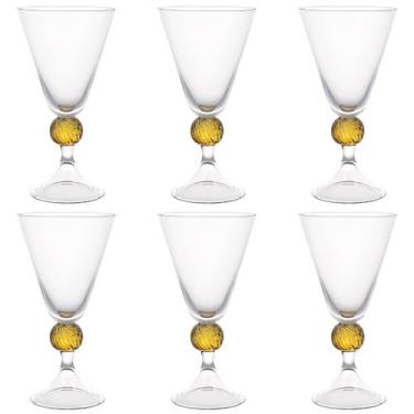 Imagem de Conjunto De 6 Taças Em Vidro Com Haste Âmbar 300Ml BTC