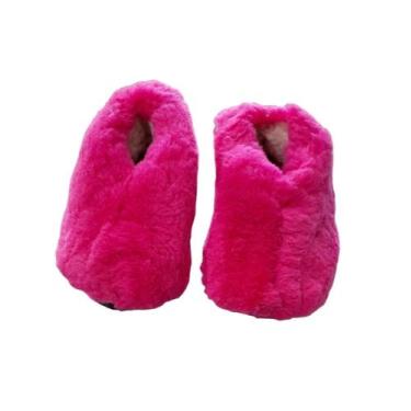 Imagem de Pantufas Pele Ovina Lã (Cordeiro) Natural - Armazém De Couros & Peles,