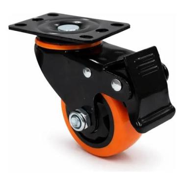 Imagem de Rodízio Giratório 75mm Roda Pu Com Freio 3 Polegadas Vollekz