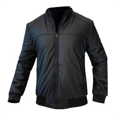 Imagem de Jaqueta Masculina Forrada Casaco PU Emborrachado Impermeável - Klizz, 