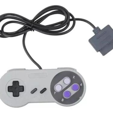 Imagem de Controle Compatível 16 Bits Clássico com Fio 8 Botões Retrô Cor Cinza 