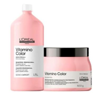 Imagem de Kit Loréal Vitamino Color Shampoo 1500ml + Máscara 500gr - Loréal Prof