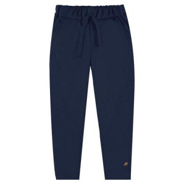 Imagem de Calça de Moletom sem felpa Infantil Masculina Up Baby, Marinho, 2