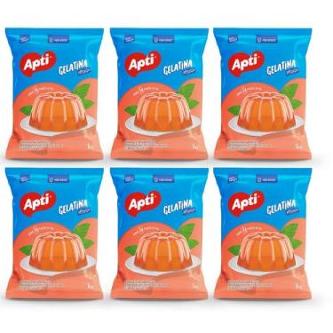 Imagem de Gelatinas Pêssego Kit 6 Pacotes Rende 504 porções Apti