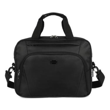 Imagem de Pasta Notebook 16" Bolsa Masculina Alça Tiracolo Executiva Preta Polié