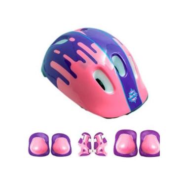 Imagem de Capacete De Patins Kit Proteção Infantil Esportivo Patins Patinete Bik
