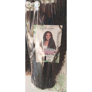 Imagem de cabelo 320 g ondulado na cor preta - Bio fibra