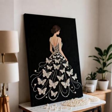 Imagem de Kit de Pintura com Pérolas DIY Árvore de Natal Feita à Mão para Decora