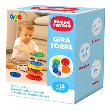 Imagem de Brinquedo Educativo Gira Torre Estimula Coordenação Motora e Percepção Visual para +12 Meses GGB Plast