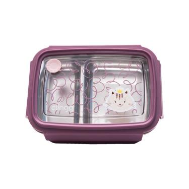 Imagem de Bento Box Térmica Inox Milky com Divisórias Lancheira Infantil Brasgroup
