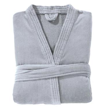 Imagem de Roupão de Banho Adulto Velour Tamanho P - Dohler, Cinza 10784