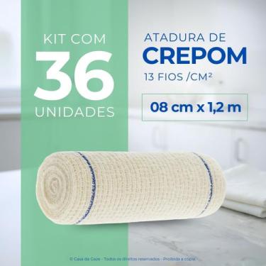 Imagem de Atadura Crepom Faixa Bandagem Elástica 08cmx1.2m Kit 36 Un - Casa da G