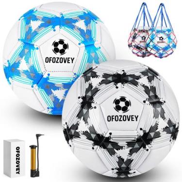 Imagem de Bola de Futebol OFOZOVEY Tamanho 4 Kit com 2 Unidades e Bomba