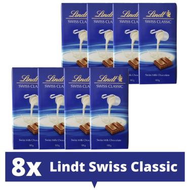 Imagem de 8x Chocolate Lindt Swiss Classic Ao Leite 100g