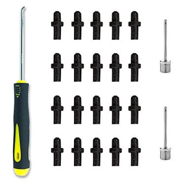 Imagem de MINDCOLLISION Kit de válvula de inflação de bola esportiva (20 peças), válvulas de substituição de válvula de basquete, kit de reparo de vazamento de bola esportiva, para basquete, futebol, vôlei,