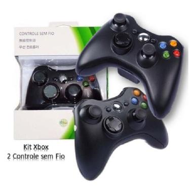 Imagem de Kit 2 Controle Sem Fio Xbox 360 JoyStick Wireless