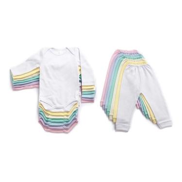 Imagem de Kit Roupa Bebê 14 Peças Body Manga Longa Mijão Menina Menino