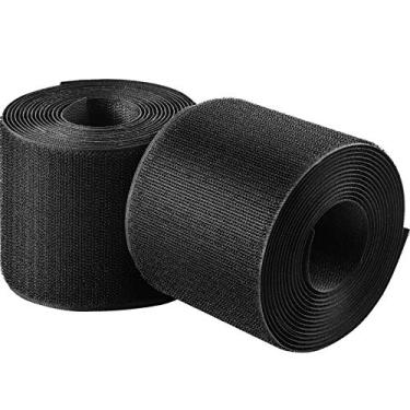 Imagem de WILLBOND Pacote com 2 cabos de 3 m x 7,6 cm para cobertura de cabos, protetor de carpete, fita de gancho e laço para fios no chão e evitar perigo de viagem (preto)