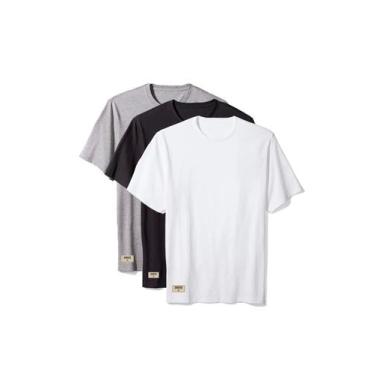 Imagem de Kit 3 Camisetas Boliva 100% Algodão Masculina Branca Preta E Cinza Mes