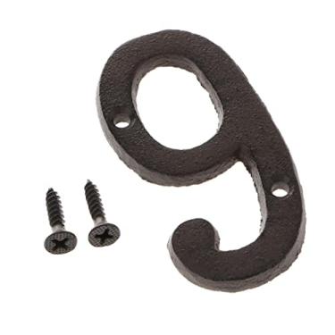 Imagem de Placa de ferro forjado número de porta placa faça você mesmo dígito, número 9