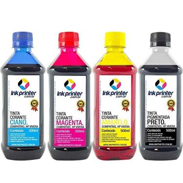 Imagem de Tinta Vivera para Recarga de Cartuchos Hp Série 5000-9000 (4x500ml)