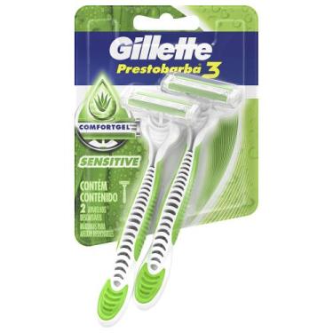 Imagem de Aparelho De Barbear Descartável Gillette Prestobarba3 Sensitive Com 2