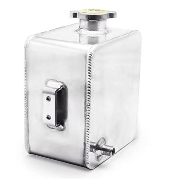 Imagem de HTRACING Tanque de Expansão de Resfriamento de Água Radiador Tanque Reservatório de Reservatório Alumínio Radiador Kit completo de Cabeçalho Universal Prata 2,5 L
