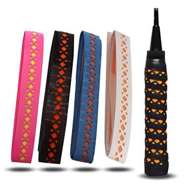 Imagem de Sobreposição de raquete oca de camada dupla, fita de aderência super absorvente resistente a derrapagem absorve o suor, proteção das alças para raquete de tênis badminton squash baseball