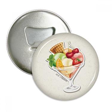 Imagem de Emblema multifuncional com ímã de geladeira, cereja, laranja, morango, fruta doce e sorvete, laranja