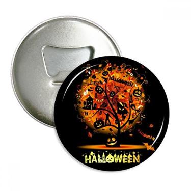 Imagem de Abridor de garrafas com estampa de árvore de desenho animado Halloween emblema multifuncional