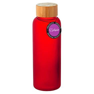 Imagem de Garrafa Squeeze em Vidro 500 ml Tampa em Bambu Lucid TopGet (Vermelho)