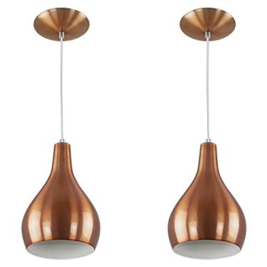 Imagem de Kit 2 Pendente Nepal Drop Premium Gourmet Aluminio New Cobre