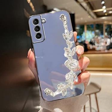 Imagem de Brilhante Gem Diamond Bracelet Chain Phone Case para Samsung S10 A32 A52 A72 S20 S21 S22 Plus Ultra Pro FE A 71 51 Nota 10 20 53, XLA61, Cinza Lavanda, Para A32 4G