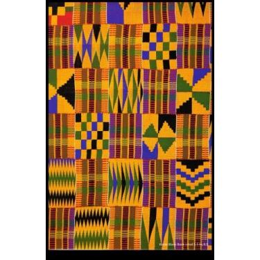 Imagem de Livro em branco Kente pautado 5,5 por 8,5: 14 por 21,5 cm, 100 páginas, adequado como diário, caderno ou diário com uma foto de capa de um pedaço de pano Kente