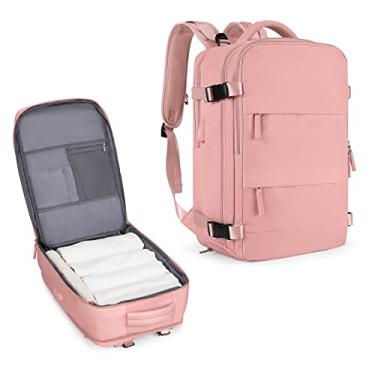 Imagem de Mochila de viagem coowoz unissex, grande, mala de mão, mochila para trilha, rosa, Large-L