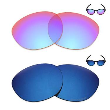 Imagem de Mryok+ 2 pares de lentes polarizadas de substituição para óculos de sol Oakley Latch – Rosa cobalto/azul pacífico